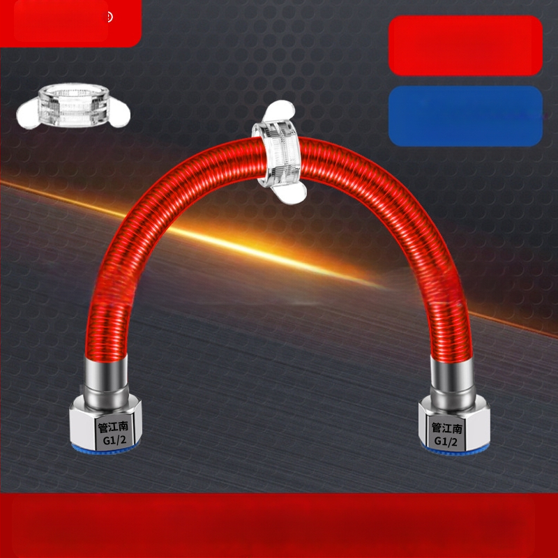 316L nerūdijančio plieno gofruota žarna vandens tiekimui — įvadas į boilerį šildytuvą, karštam ir šaltam vandeniui, temperatūros diapazonas -20…150 °C