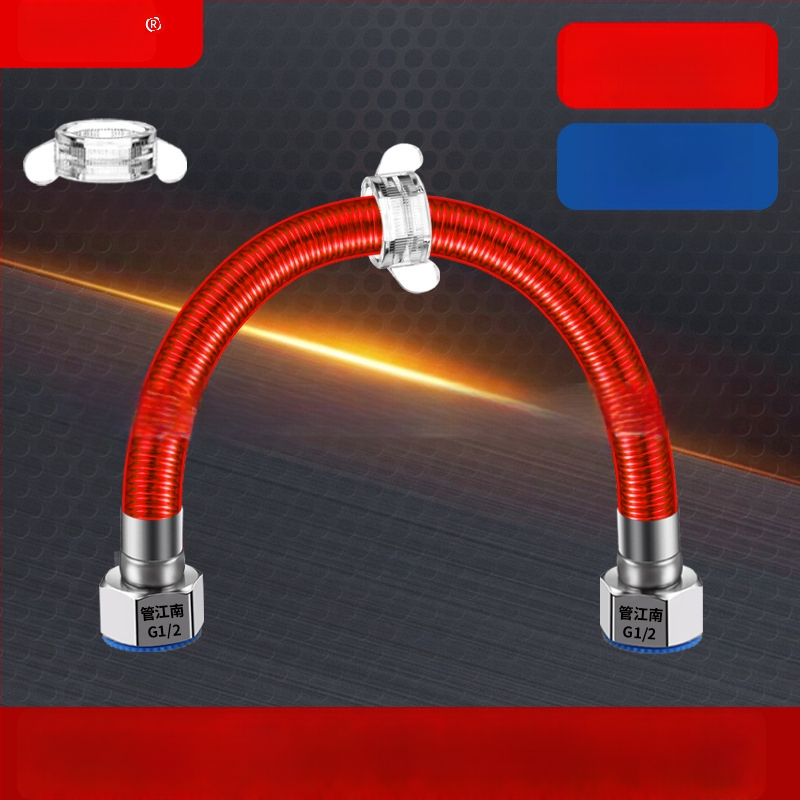 316L nerūdijančio plieno gofruota žarna vandens tiekimui — įvadas į boilerį šildytuvą, karštam ir šaltam vandeniui, temperatūros diapazonas -20…150 °C