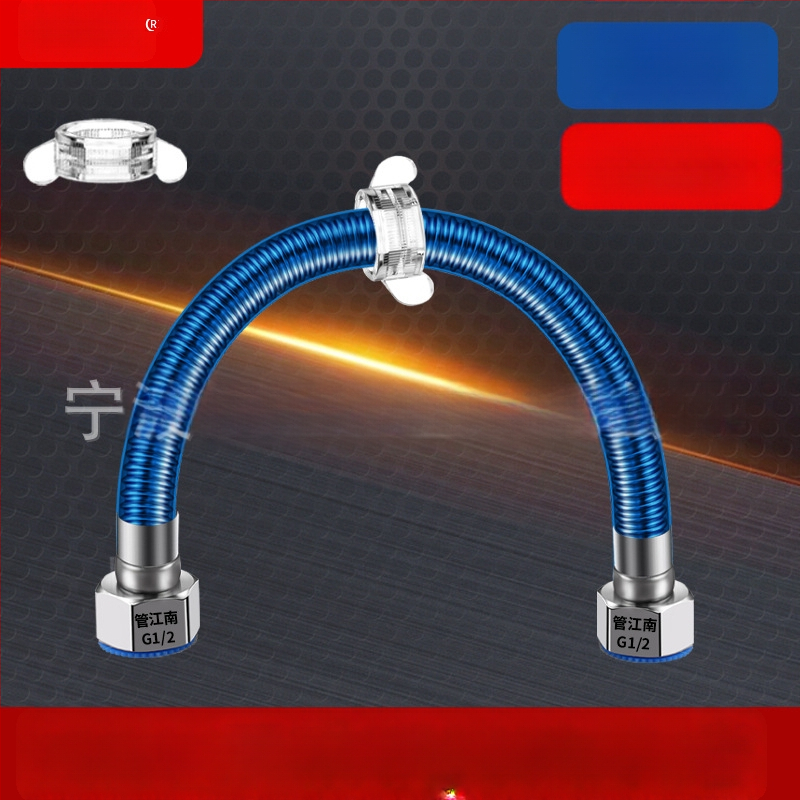 316L nerūdijančio plieno gofruota žarna vandens tiekimui — įvadas į boilerį šildytuvą, karštam ir šaltam vandeniui, temperatūros diapazonas -20…150 °C