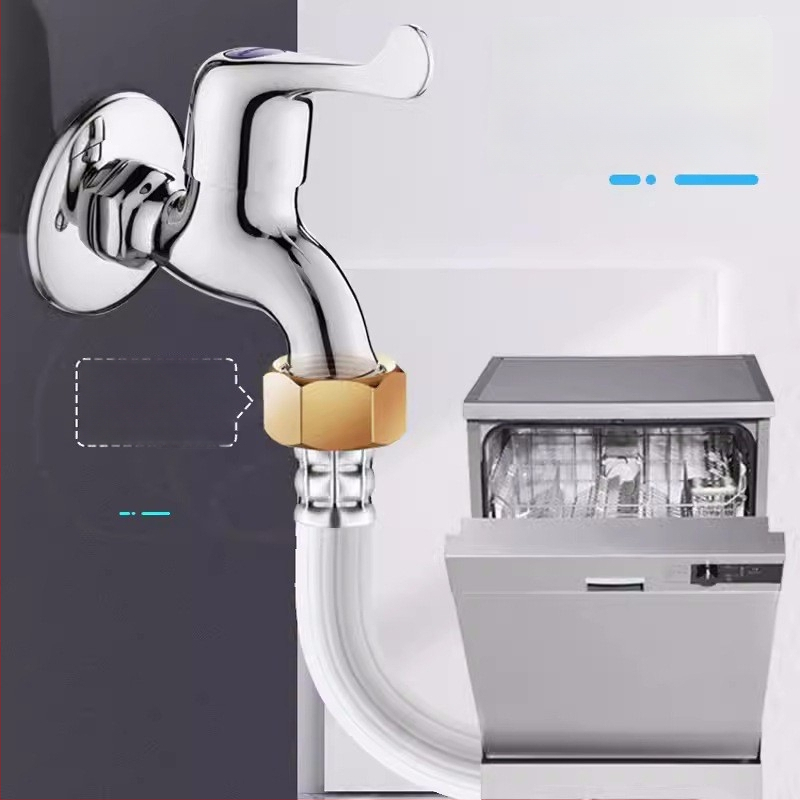 Skalbimo mašinos vandens įleidimo vamzdelis, PVC korpusas, bronzinis jungtis, nominalus slėgis 1.0, darbinė temperatūra 0-90°C, pasukamas montavimas