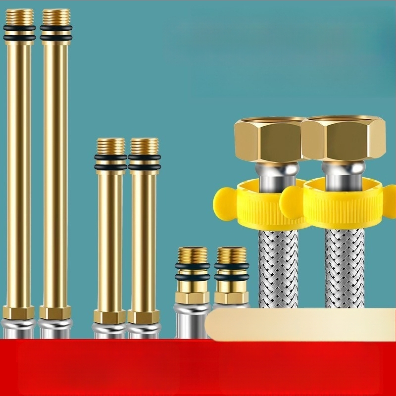 Nerūdijančio plieno pintas vandens žarna su vario galvu, karštam ir šaltam vandeniui, prijungimas prie tualeto ir šildytuvo, 1/2 colio