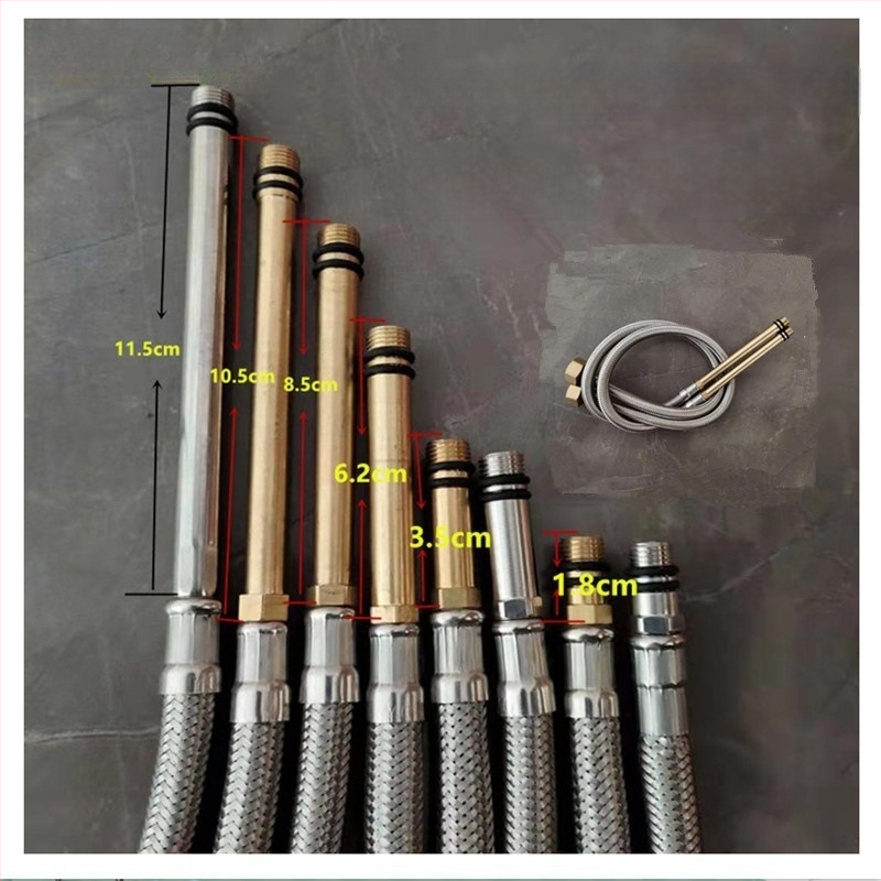 Nerūdijančio plieno pintas vandens žarna su vario galvu, karštam ir šaltam vandeniui, prijungimas prie tualeto ir šildytuvo, 1/2 colio