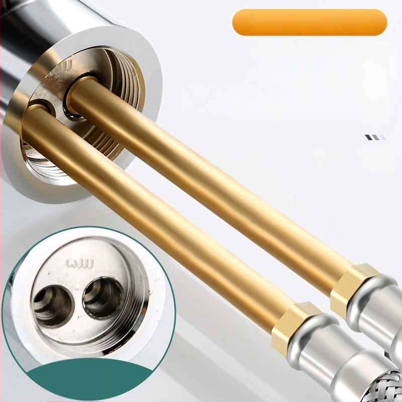 Nerūdijančio plieno pintas vandens žarna su vario galvu, karštam ir šaltam vandeniui, prijungimas prie tualeto ir šildytuvo, 1/2 colio