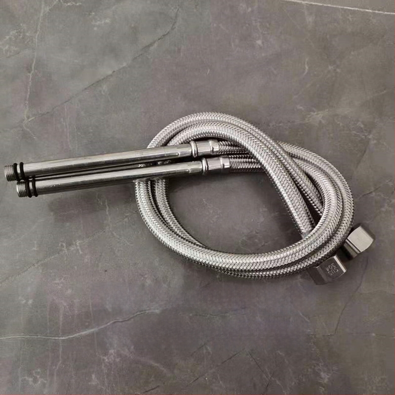 Nerūdijančio plieno pintas vandens žarna su vario galvu, karštam ir šaltam vandeniui, prijungimas prie tualeto ir šildytuvo, 1/2 colio