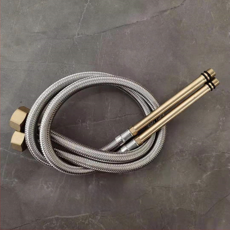 Nerūdijančio plieno pintas vandens žarna su vario galvu, karštam ir šaltam vandeniui, prijungimas prie tualeto ir šildytuvo, 1/2 colio