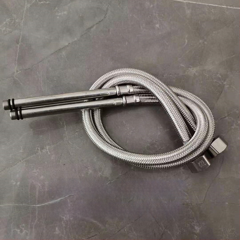 Nerūdijančio plieno pintas vandens žarna su vario galvu, karštam ir šaltam vandeniui, prijungimas prie tualeto ir šildytuvo, 1/2 colio