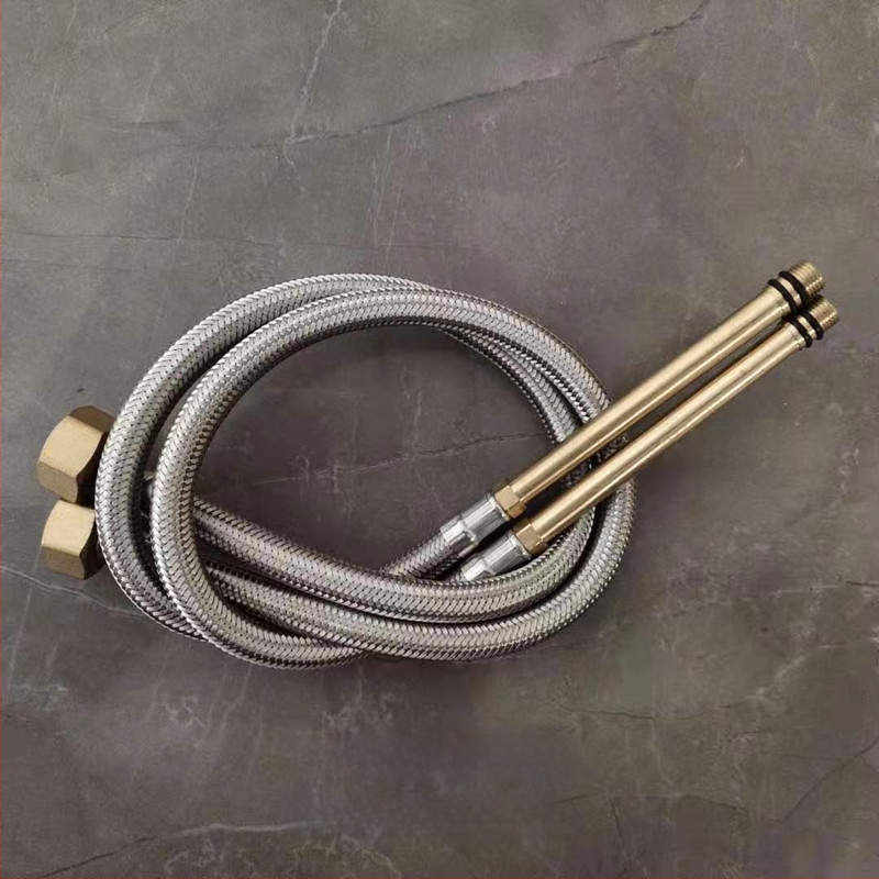 Nerūdijančio plieno pintas vandens žarna su vario galvu, karštam ir šaltam vandeniui, prijungimas prie tualeto ir šildytuvo, 1/2 colio