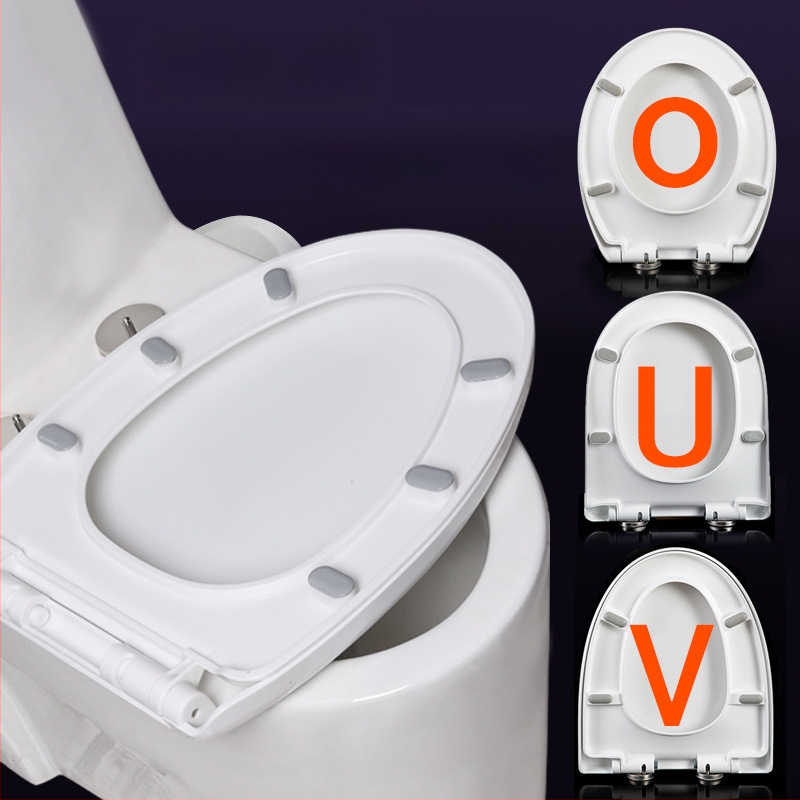 Toaletės dangtelis su lėtu uždarymu; UOV tipo; iš PP plokštės; U formos; skylučių atstumas 8–25 mm