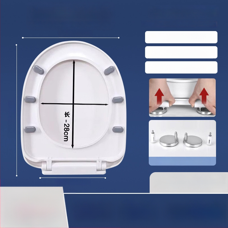 Toaletės dangtelis su lėtu uždarymu; UOV tipo; iš PP plokštės; U formos; skylučių atstumas 8–25 mm