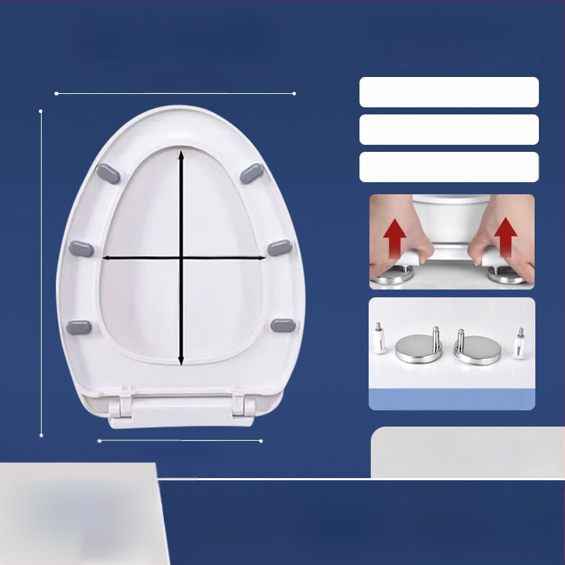 Toaletės dangtelis su lėtu uždarymu; UOV tipo; iš PP plokštės; U formos; skylučių atstumas 8–25 mm