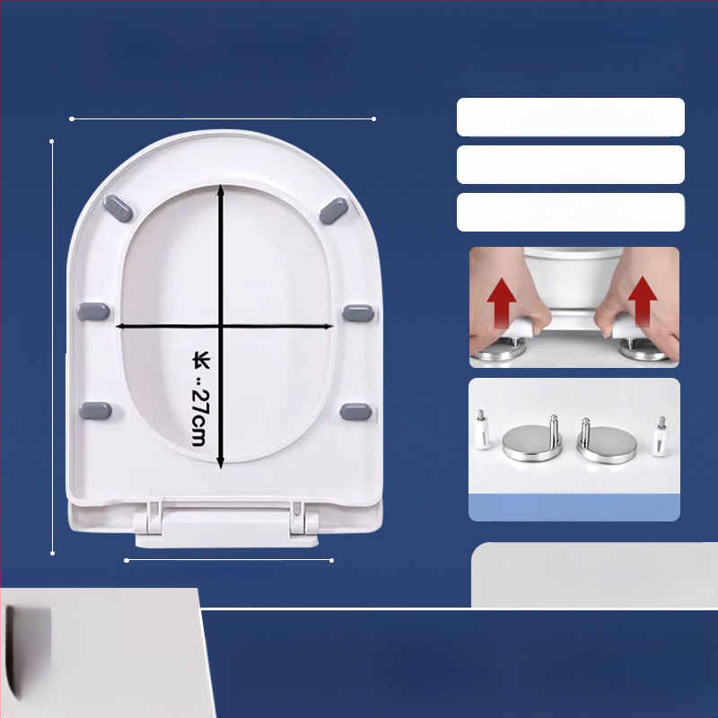 Toaletės dangtelis su lėtu uždarymu; UOV tipo; iš PP plokštės; U formos; skylučių atstumas 8–25 mm