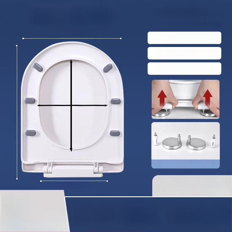 Toaletės dangtelis su lėtu uždarymu; UOV tipo; iš PP plokštės; U formos; skylučių atstumas 8–25 mm