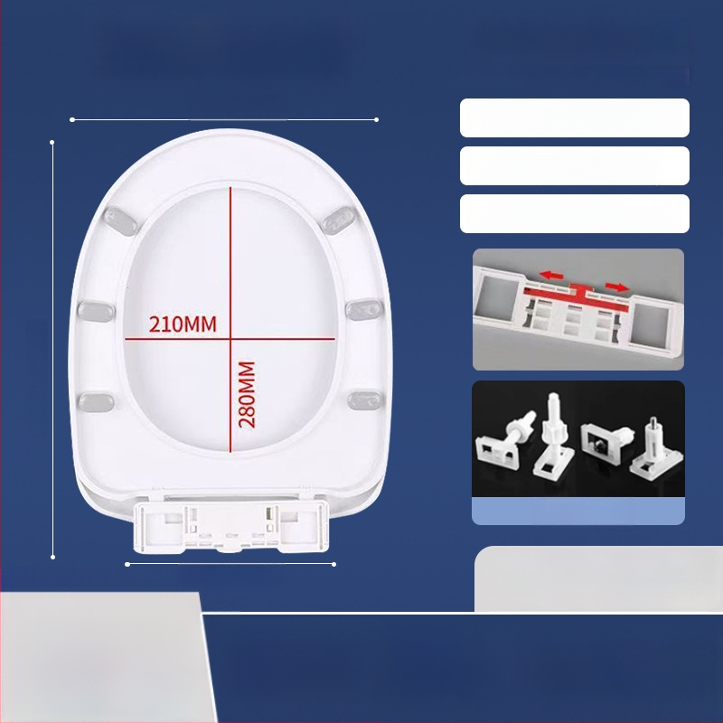 Toaletės dangtelis su lėtu uždarymu; UOV tipo; iš PP plokštės; U formos; skylučių atstumas 8–25 mm