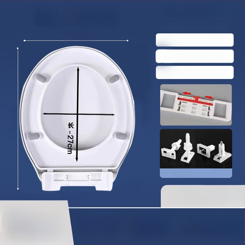 Toaletės dangtelis su lėtu uždarymu; UOV tipo; iš PP plokštės; U formos; skylučių atstumas 8–25 mm