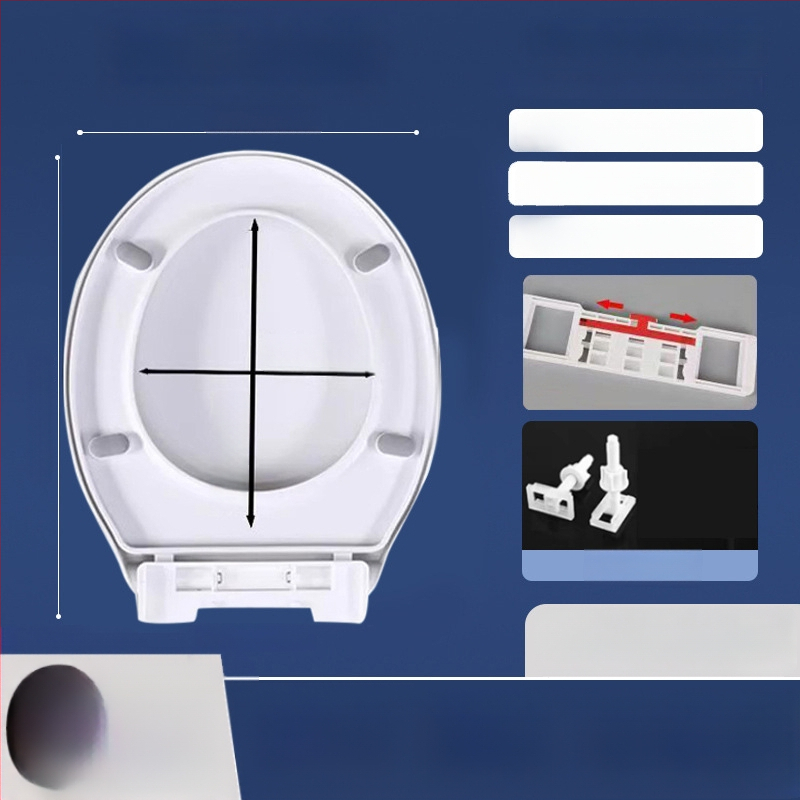 Toaletės dangtelis su lėtu uždarymu; UOV tipo; iš PP plokštės; U formos; skylučių atstumas 8–25 mm