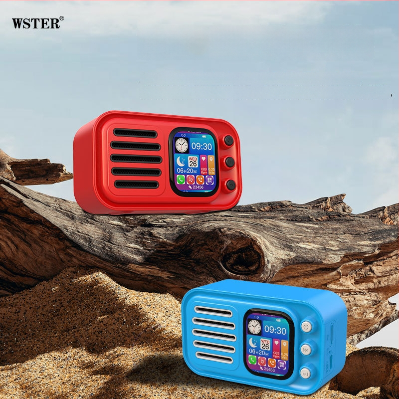 Bluetooth-kõlar äratuskellaga, laulusõnade kuvamise ja puutetundliku ekraaniga – 5W väljund, Bluetooth 5.3, sisseehitatud aku 1000–1200 mAh