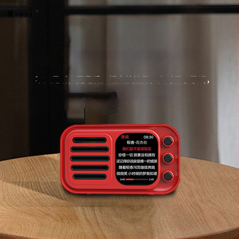 Bluetooth-kõlar äratuskellaga, laulusõnade kuvamise ja puutetundliku ekraaniga – 5W väljund, Bluetooth 5.3, sisseehitatud aku 1000–1200 mAh