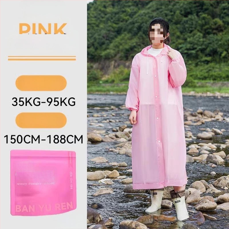 Suaugusiųjų storas PVC lietaus pončas, lauko kelionėms ir alpinizmui – kartojamai naudojamas