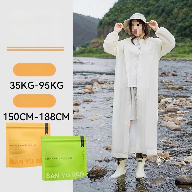Suaugusiųjų storas PVC lietaus pončas, lauko kelionėms ir alpinizmui – kartojamai naudojamas