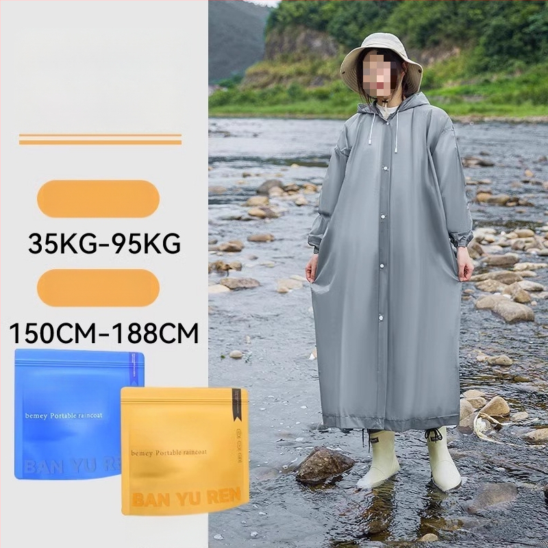 Suaugusiųjų storas PVC lietaus pončas, lauko kelionėms ir alpinizmui – kartojamai naudojamas