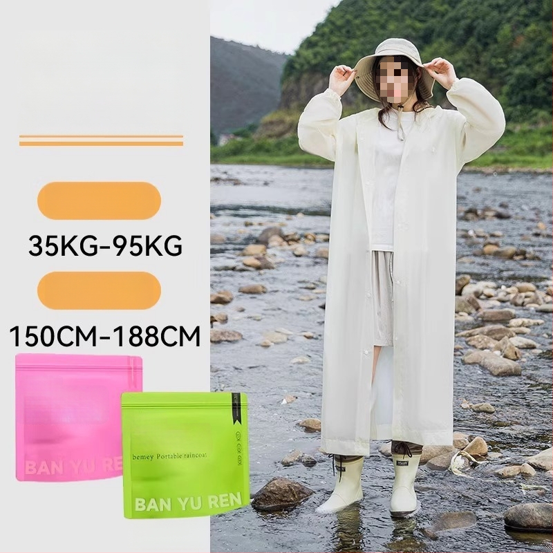 Suaugusiųjų storas PVC lietaus pončas, lauko kelionėms ir alpinizmui – kartojamai naudojamas