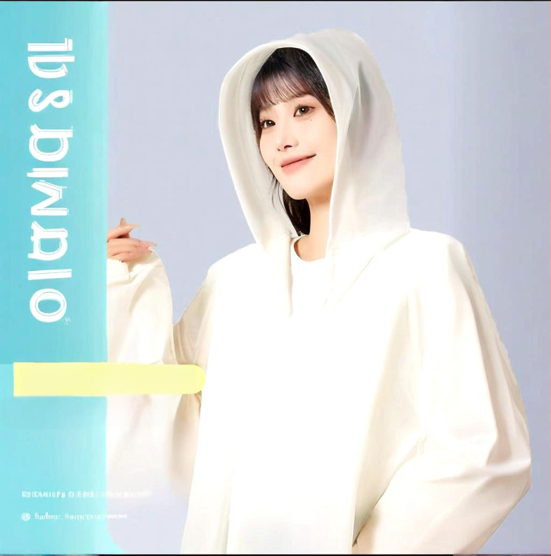 Vieno sluoksnio EVA lietaus pončas suaugusiems, unisex, tinkama žygiams, audinio storis 0.18