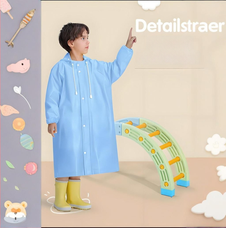 Vieno sluoksnio EVA lietaus pončas suaugusiems, unisex, tinkama žygiams, audinio storis 0.18