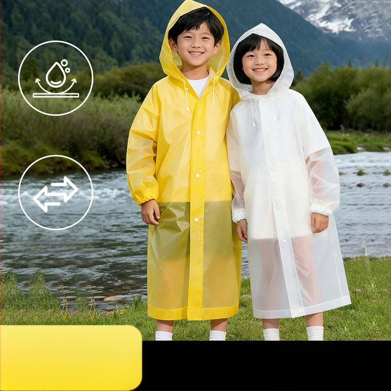 Vaikų EVA lietaus lietpalatis, ilgo kirpimo, viso kūno apsauga, mokyklai ir kelionėms, nešiojamas pončas