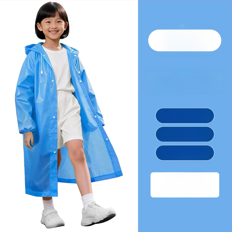 Vaikų EVA lietaus lietpalatis, ilgo kirpimo, viso kūno apsauga, mokyklai ir kelionėms, nešiojamas pončas