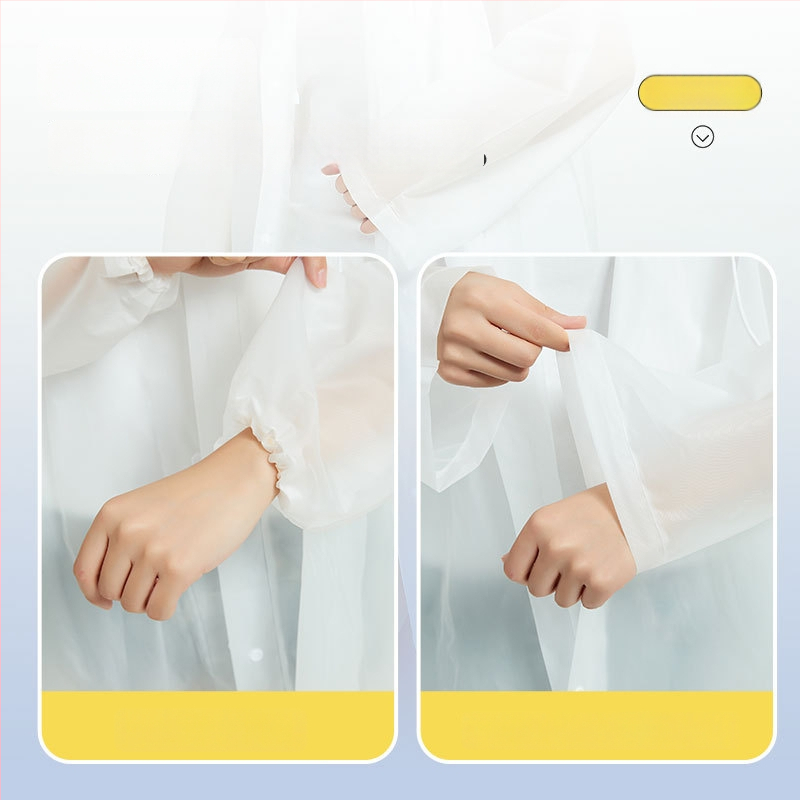 Žygio lietaus pončas iš EVA audinio, daugkartinis naudojimas suaugusiems, vienam asmeniui, ilgas ir nešiojamas, atsparus vandeniui su PE klijų sluoksniu (0.10 stores)