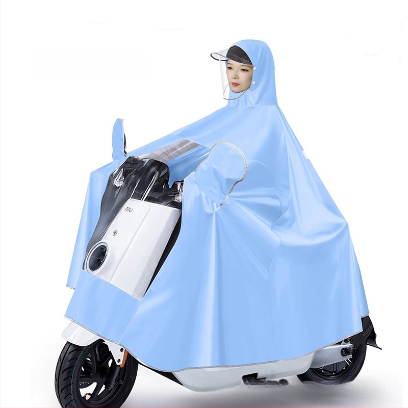 Last poncho mootorratta ja elektrisõiduki jaoks; ühekordselt kasutatav; Oxford kangas PVC veekindla kiht; kerge, minimalistlik stiil; 1 isikule