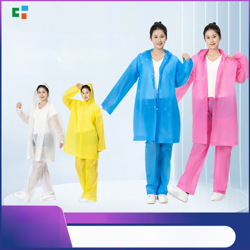 Suaugusiųjų lietaus pončas EV ir motociklams — EVA audinys, tankus, PVC atsparus sluoksnis, 200 g