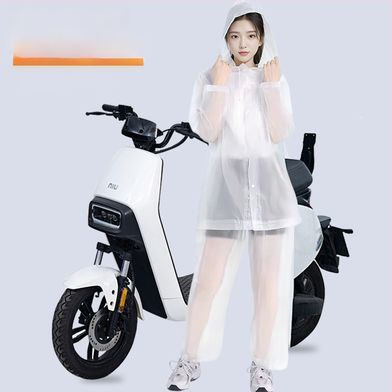 Suaugusiųjų lietaus pončas EV ir motociklams — EVA audinys, tankus, PVC atsparus sluoksnis, 200 g