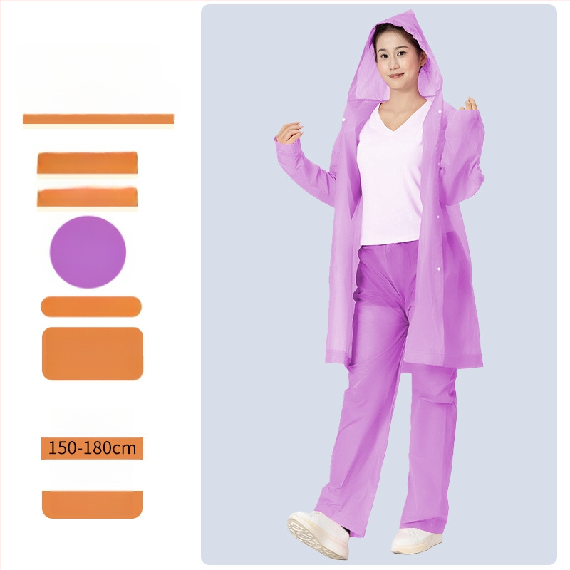 Suaugusiųjų lietaus pončas EV ir motociklams — EVA audinys, tankus, PVC atsparus sluoksnis, 200 g