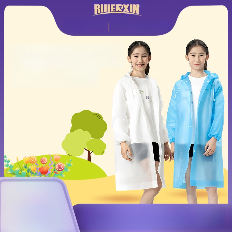 Vaikų EVA lietaus pončas, sutirštintas, daukartinio naudojimo, mokyklai, vienam asmeniui, amžius 7–12 metų