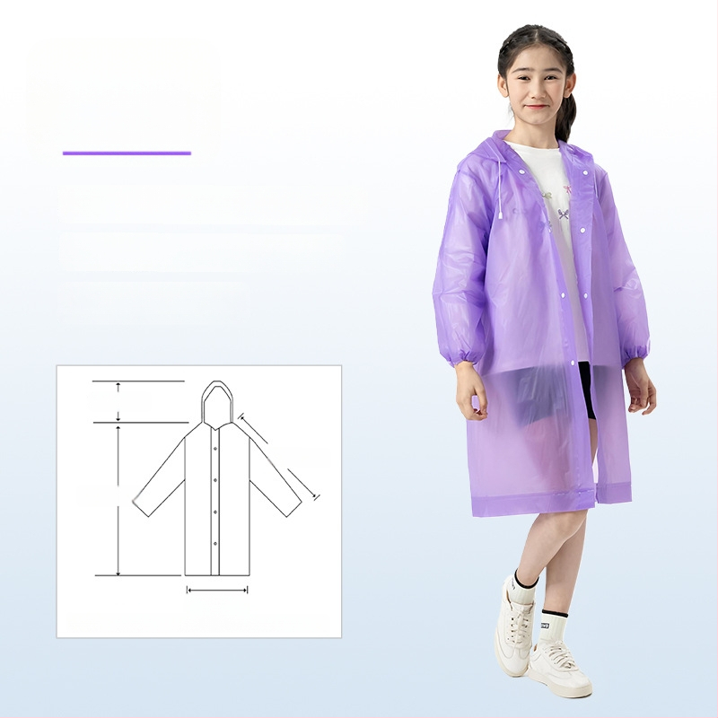 Vaikų EVA lietaus pončas, sutirštintas, daukartinio naudojimo, mokyklai, vienam asmeniui, amžius 7–12 metų