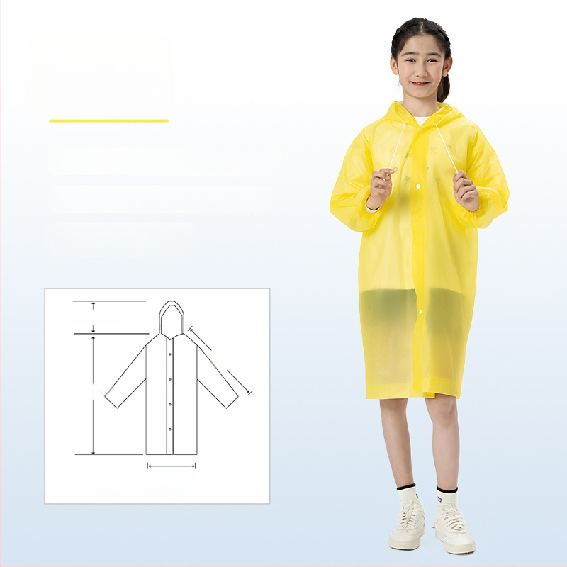 Vaikų EVA lietaus pončas, sutirštintas, daukartinio naudojimo, mokyklai, vienam asmeniui, amžius 7–12 metų