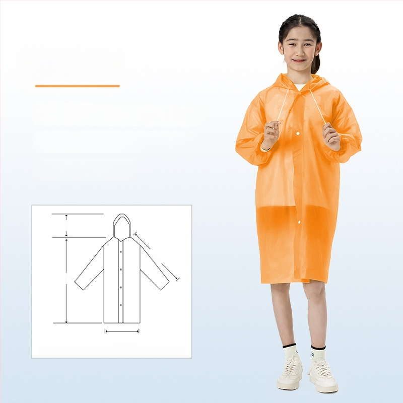 Vaikų EVA lietaus pončas, sutirštintas, daukartinio naudojimo, mokyklai, vienam asmeniui, amžius 7–12 metų