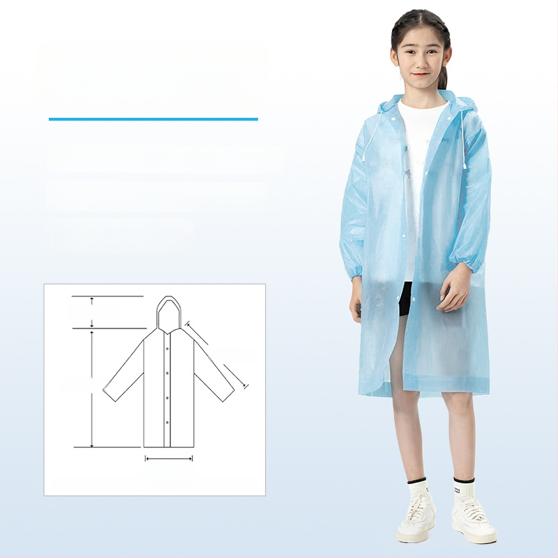Vaikų EVA lietaus pončas, sutirštintas, daukartinio naudojimo, mokyklai, vienam asmeniui, amžius 7–12 metų