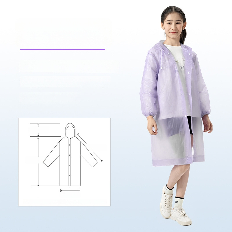 Vaikų EVA lietaus pončas, sutirštintas, daukartinio naudojimo, mokyklai, vienam asmeniui, amžius 7–12 metų