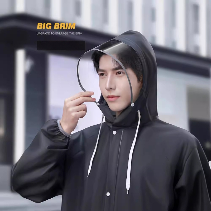 Daugkartinis lietaus pončas suaugusiesiems, tinkamas motociklui/elektriniam transporteriui, EVA audinys, storas, vienai asmeniui