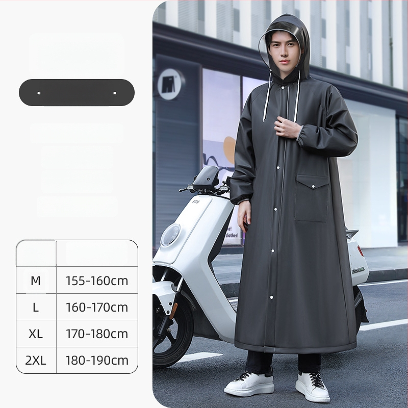 Daugkartinis lietaus pončas suaugusiesiems, tinkamas motociklui/elektriniam transporteriui, EVA audinys, storas, vienai asmeniui