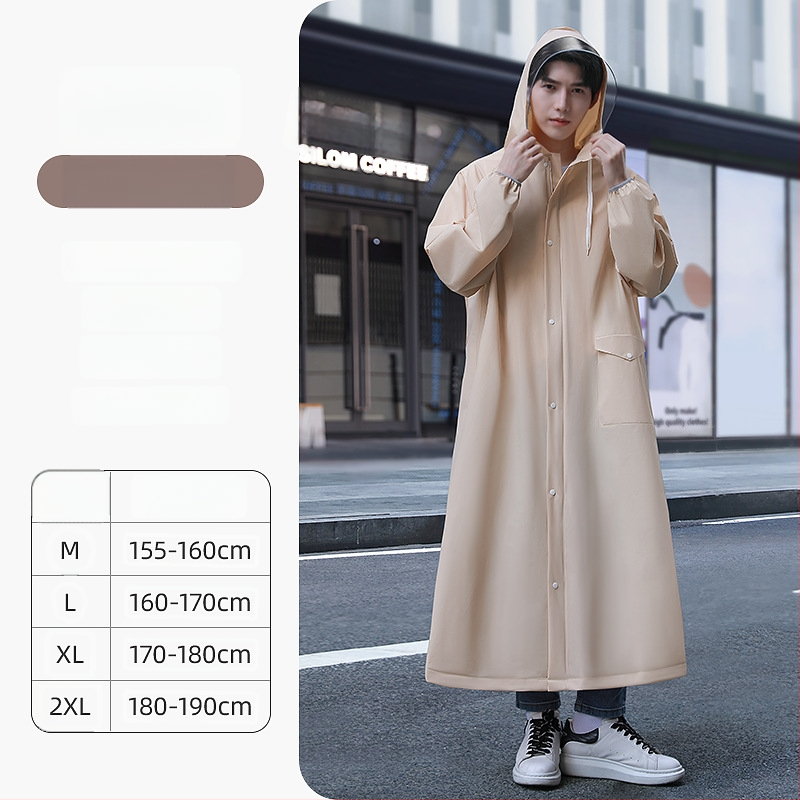 Daugkartinis lietaus pončas suaugusiesiems, tinkamas motociklui/elektriniam transporteriui, EVA audinys, storas, vienai asmeniui