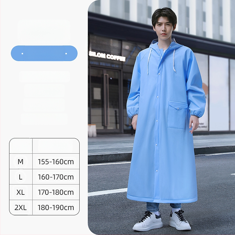Daugkartinis lietaus pončas suaugusiesiems, tinkamas motociklui/elektriniam transporteriui, EVA audinys, storas, vienai asmeniui