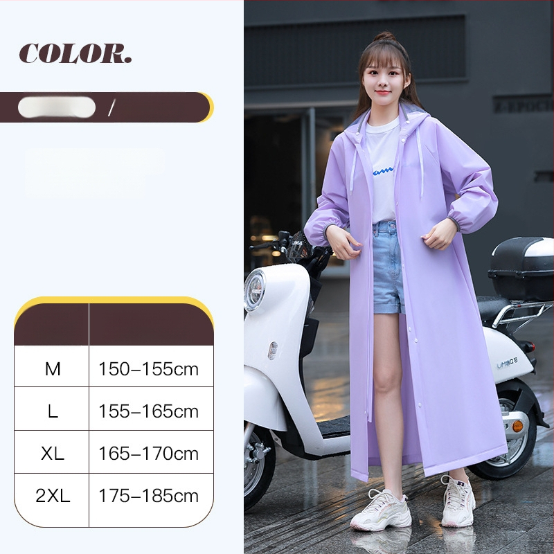 Daugkartinis lietaus pončas suaugusiesiems, tinkamas motociklui/elektriniam transporteriui, EVA audinys, storas, vienai asmeniui