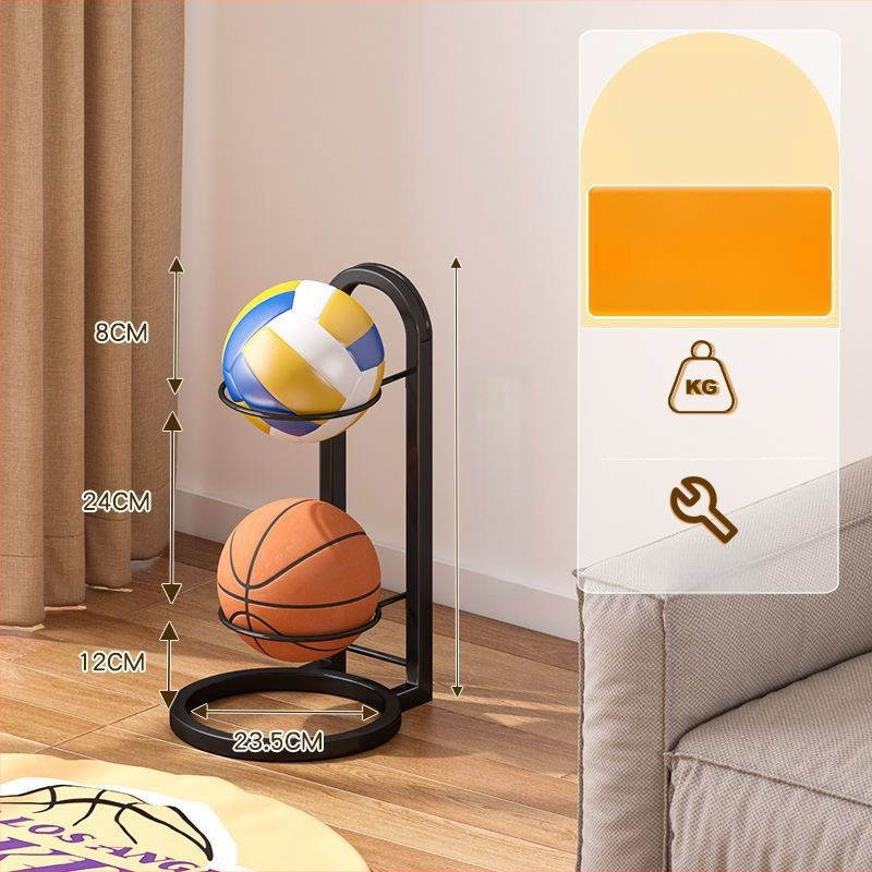 Sisemine pallide hoiustamise riiul korvpallile, võrkpallile ja badmintonile