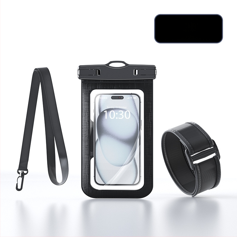 Veekindel telefonikott käevõru stiilis, puutetundlik ekraan, PVC-materjal, suur maht, sobib välitegevusteks