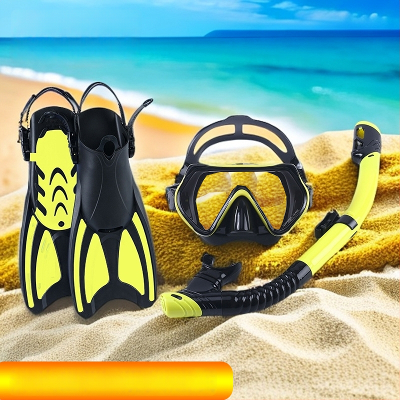 Snorkeliavimo komplektas: plaukimo pirštinės, sausasis snorkelis ir nardymo maska; Medžiaga: PP, TPR, POM; Prekės ženklas: Asy; Tinkamas suaugusiems ir vaikams