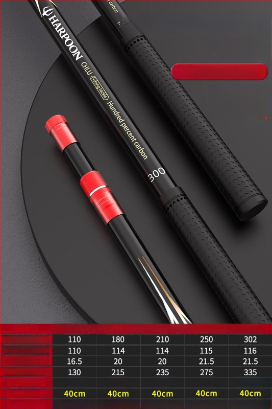 Süsinikkiust teleskoopiline kalastusvõrgu komplekt, peen võrk, võrgu sügavus 45 cm