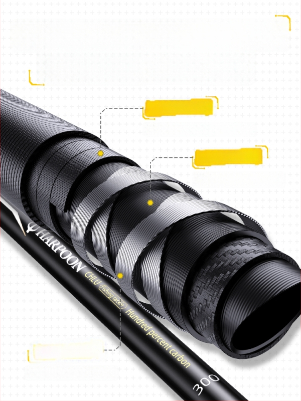 Süsinikkiust teleskoopiline kalastusvõrgu komplekt, peen võrk, võrgu sügavus 45 cm